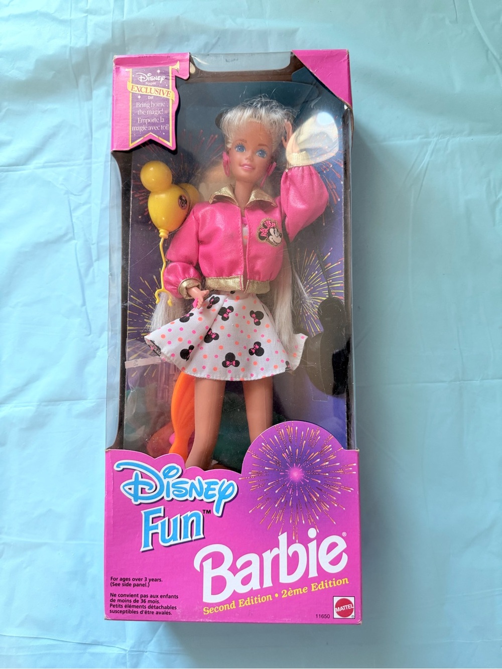 Mattel Barbie Disney Fun Doll in Pink Jacket and White Skirt